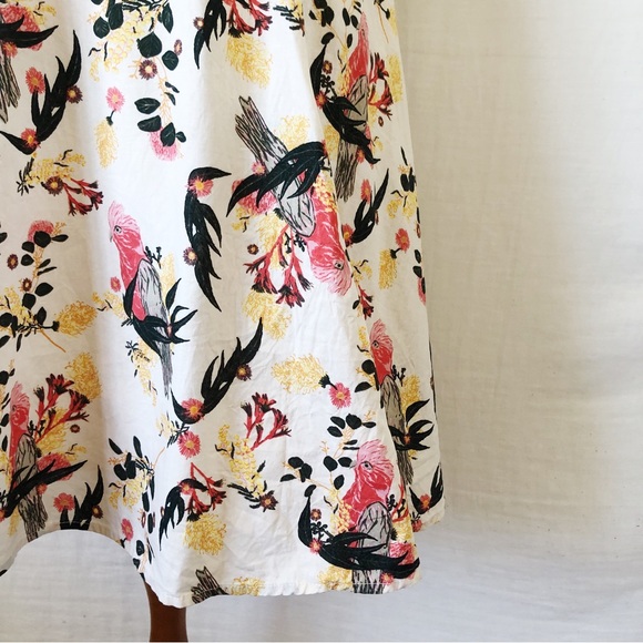 REVIVAL Size 6 Pink Floral Galah Cotton Fit & Flare Rockabilly Dress Australian - Picture 7 of 12